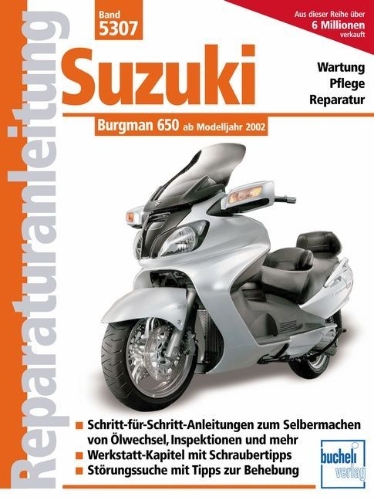 Buchcover und Innenansicht für das Buch: Suzuki Burgman 650 ab Modelljahr 2002