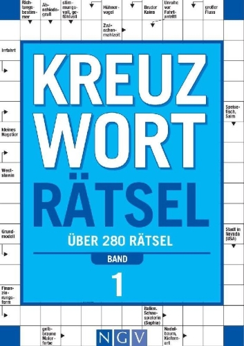 Buchcover und Innenansicht für das Buch: Kreuzworträtsel - Band 1 Über 280 Rätsel für Erwachsene