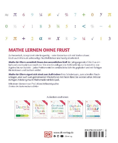 Buchcover und Innenansicht für das Buch: Mathe für Eltern