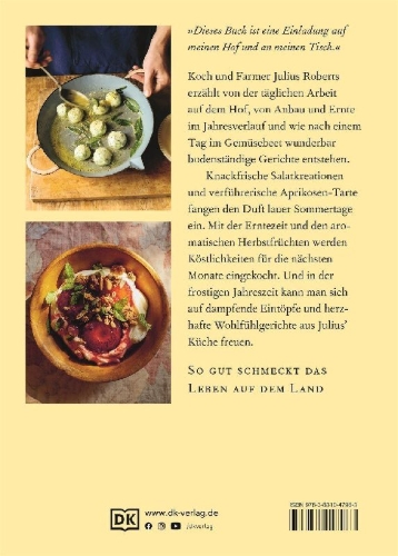 Buchcover und Innenansicht für das Buch: Vom Kochen und Leben auf dem Land
