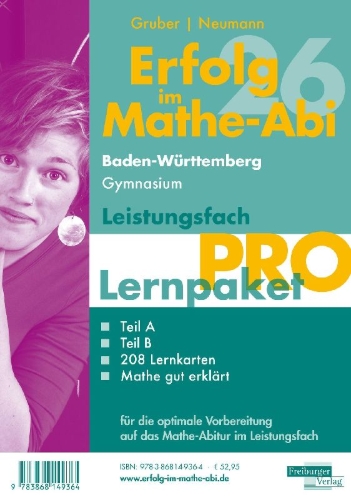 Buchcover und Innenansicht für das Buch: Erfolg im Mathe-Abi 2026 Lernpaket Leistungsfach 'Pro' Baden-Württemberg Gymnasium