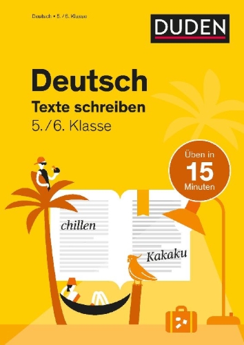 Buchcover und Innenansicht für das Buch: Deutsch in 15 Minuten - Texte schreiben 5./6. Klasse