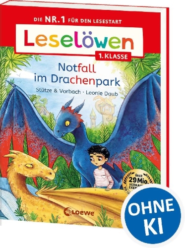 Buchcover und Innenansicht für das Buch: Leselöwen 1. Klasse - Notfall im Drachenpark