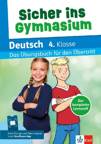 Buchcover und Innenansicht für das Buch: Sicher ins Gymnasium Deutsch 4. Klasse