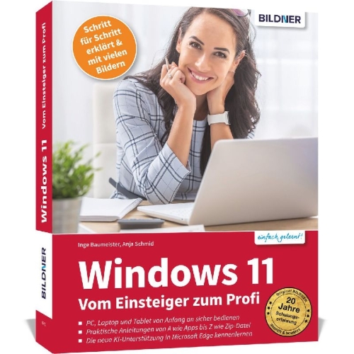 Buchcover und Innenansicht für das Buch: Windows 11 - Vom Einsteiger zum Profi