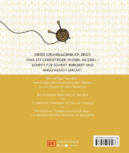 Buchcover und Innenansicht für das Buch: Stricken Schritt für Schritt