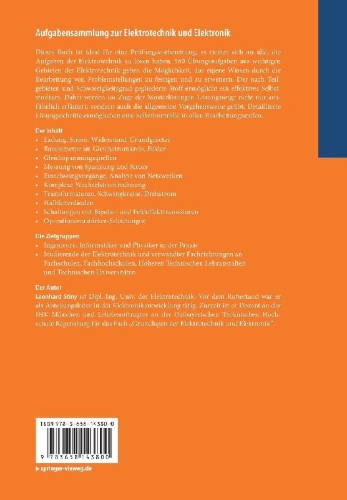 Buchcover und Innenansicht für das Buch: Aufgaben mit Lösungen zum Grundwissen Elektrotechnik
