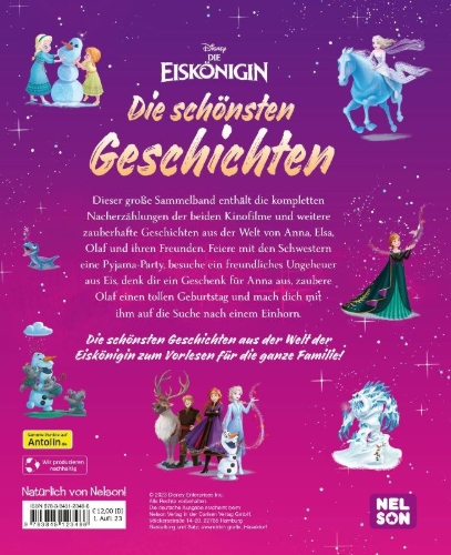Buchcover und Innenansicht für das Buch: Disney Die Eiskönigin: 10 Jahre Eiskönigin: Die schönsten Geschichten zum Vorlesen