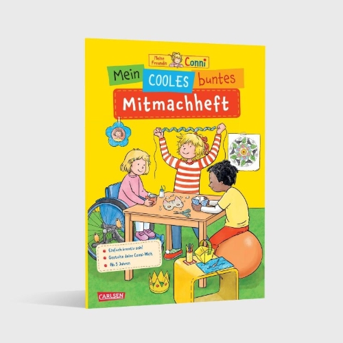 Buchcover und Innenansicht für das Buch: Conni Gelbe Reihe (Beschäftigungsbuch): Mein cooles buntes Mitmachheft