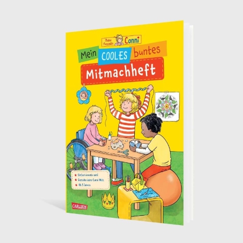 Buchcover und Innenansicht für das Buch: Conni Gelbe Reihe (Beschäftigungsbuch): Mein cooles buntes Mitmachheft