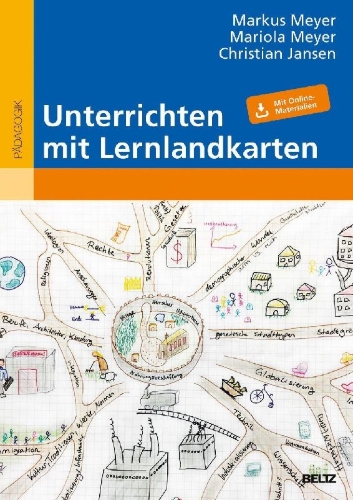 Buchcover und Innenansicht für das Buch: Unterrichten mit Lernlandkarten