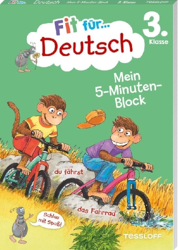Buchcover und Innenansicht für das Buch: Fit für Deutsch 3. Klasse. Mein 5-Minuten-Block