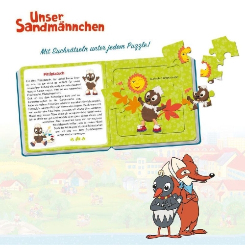 Buchcover und Innenansicht für das Buch: Trötsch Unser Sandmännchen Puzzlebuch mit 4 Puzzle Sandmann