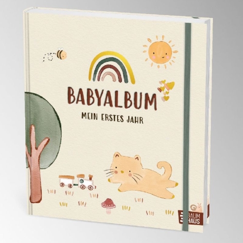 Buchcover und Innenansicht für das Buch: Babyalbum - Mein erstes Jahr