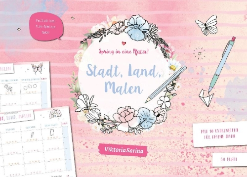 Buchcover und Innenansicht für das Buch: Spring in eine Pfütze! Stadt Land Malen