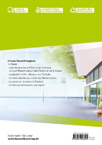 Buchcover und Innenansicht für das Buch: Übungsheft Fit zum Übertritt - Tests in Englisch 4. Klasse