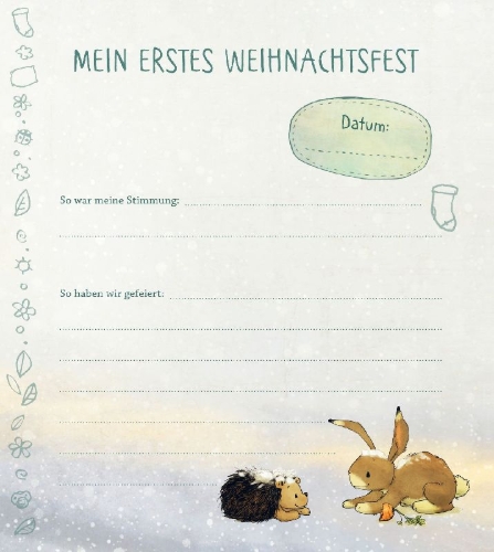 Buchcover und Innenansicht für das Buch: Wir zwei - Babyalbum: Mein erstes Jahr