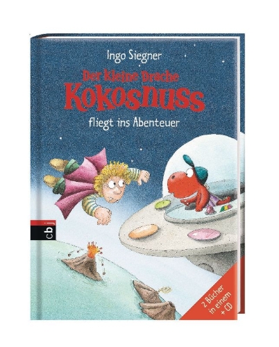 Buchcover und Innenansicht für das Buch: Der kleine Drache Kokosnuss fliegt ins Abenteuer