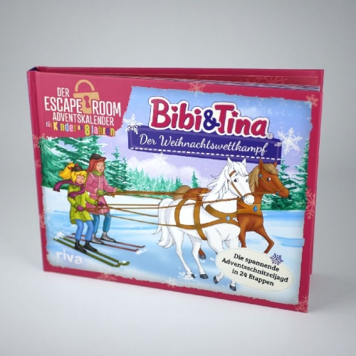 Buchcover und Innenansicht für das Buch: Bibi & Tina - Der Weihnachtswettkampf