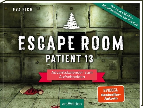 Buchcover und Innenansicht für das Buch: Escape Room. Patient 13 
