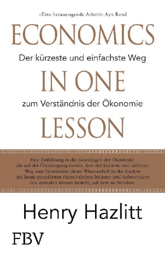 Buchcover und Innenansicht für das Buch: Economics in one Lesson