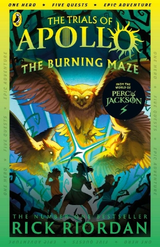 Buchcover und Innenansicht für das Buch: The Trials of Apollo 03. The Burning Maze