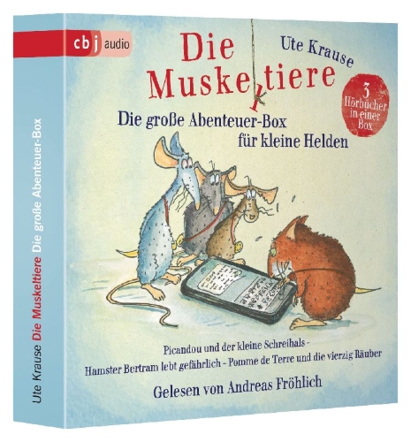 Buchcover und Innenansicht für das Buch: Die Muskeltiere - Die große Abenteuer-Box für kleine Helden