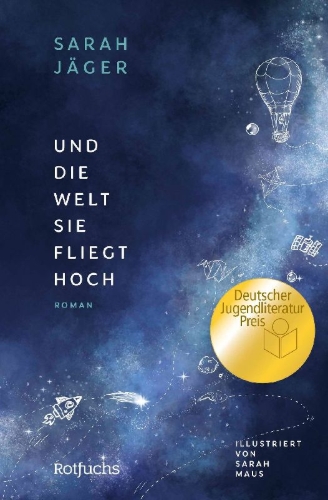 Buchcover und Innenansicht für das Buch: Und die Welt, sie fliegt hoch