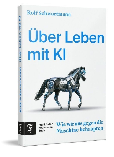 Buchcover und Innenansicht für das Buch: Über Leben mit KI