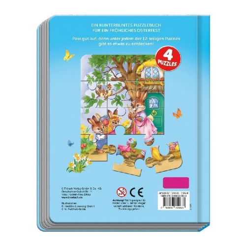 Buchcover und Innenansicht für das Buch: Trötsch Mein liebstes Oster-Puzzlebuch