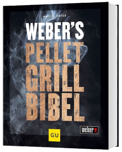 Buchcover und Innenansicht für das Buch: Weber's Pelletgrillbibel