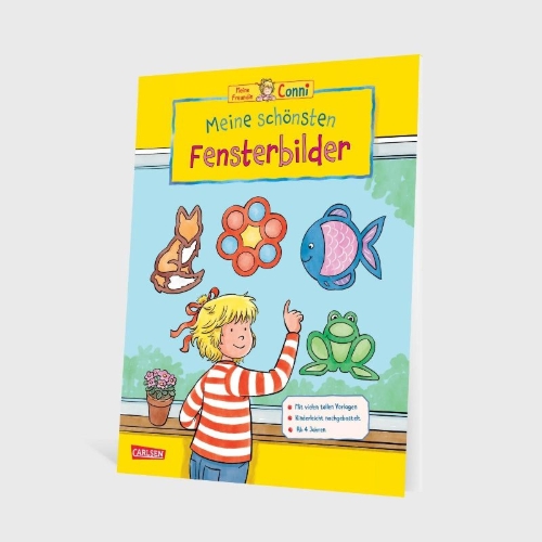 Buchcover und Innenansicht für das Buch: Conni Gelbe Reihe (Beschäftigungsbuch): Meine schönsten Fensterbilder