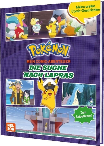 Buchcover und Innenansicht für das Buch: Pokémon Comic: Die Suche nach Lapras