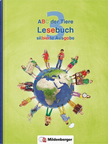 Buchcover und Innenansicht für das Buch: ABC der Tiere 3 - Lesebuch, silbierte Ausgabe. Neubearbeitung