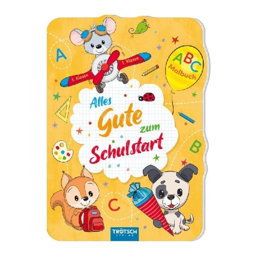 Buchcover und Innenansicht für das Buch: TRÖTSCH - ABC-Malbuch Zum Schulstart Tierfreunde