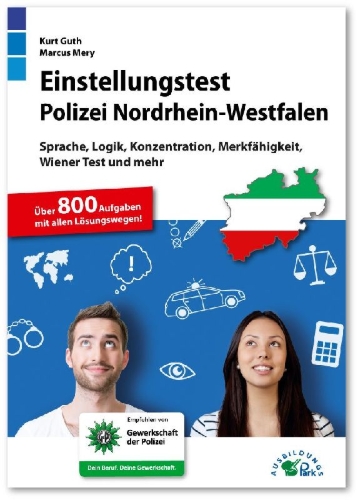 Buchcover und Innenansicht für das Buch: Einstellungstest Polizei NRW