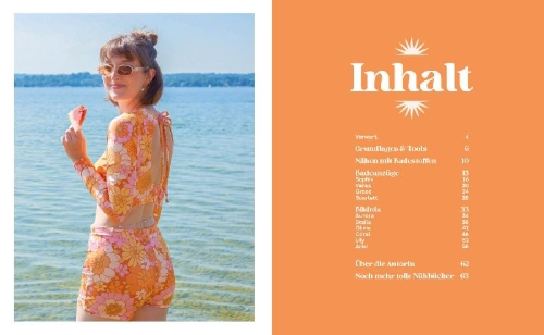 Buchcover und Innenansicht für das Buch: Sommer, Sonne, Swimwear nähen