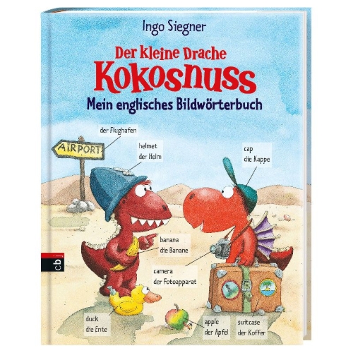 Buchcover und Innenansicht für das Buch: Der kleine Drache Kokosnuss - Mein englisches Bildwörterbuch