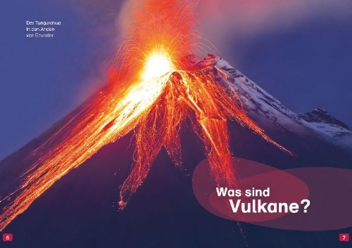 Buchcover und Innenansicht für das Buch: WAS IST WAS Erstes Lesen. Vulkane