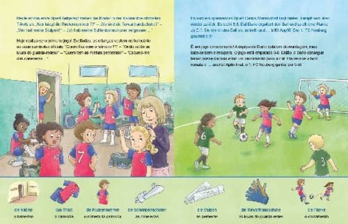 Buchcover und Innenansicht für das Buch: Fußball (Deutsch-Portugiesisch)