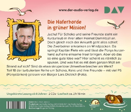 Buchcover und Innenansicht für das Buch: Die Haferhorde 18: Pony bei die Fische