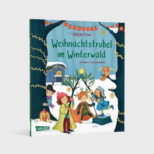 Buchcover und Innenansicht für das Buch: Weihnachtstrubel im Winterwald