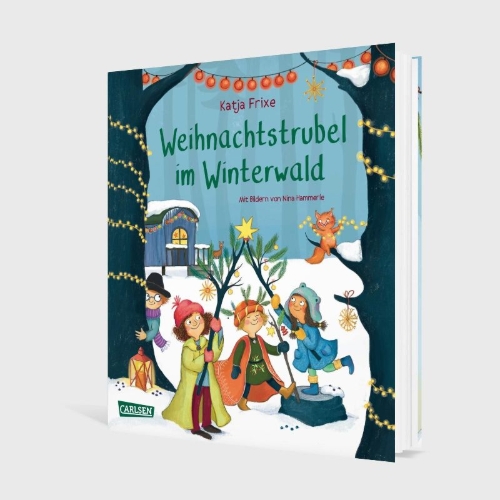 Buchcover und Innenansicht für das Buch: Weihnachtstrubel im Winterwald