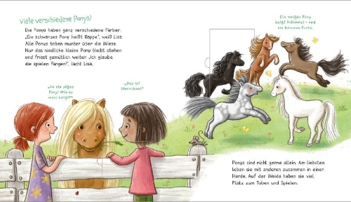 Buchcover und Innenansicht für das Buch: WAS IST WAS Meine Welt Band 7 Ich mag Ponys!