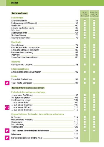 Buchcover und Innenansicht für das Buch: Sicher ins Gymnasium Deutsch 4. Klasse