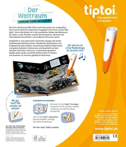 Buchcover und Innenansicht für das Buch: tiptoi® - Der Weltraum: Raumfahrt, Sterne und Planeten