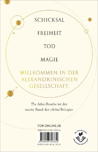 Buchcover und Innenansicht für das Buch: The Atlas Six / 02