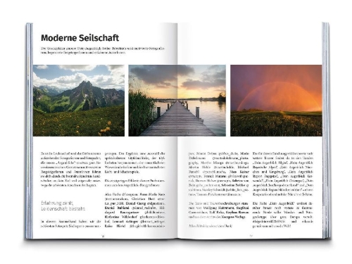 Buchcover und Innenansicht für das Buch: KOMPASS Dein Augenblick Bayern Süd