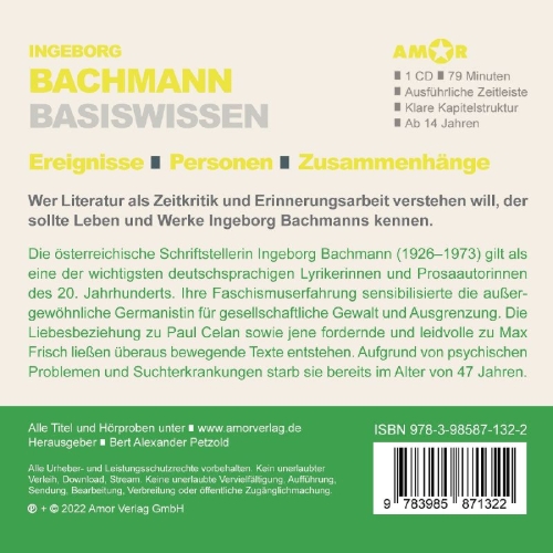 Buchcover und Innenansicht für das Buch: Ingeborg Bachmann - Basiswissen