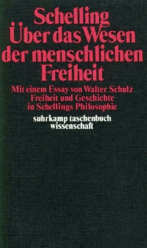 Buchcover und Innenansicht für das Buch: Philosophische Untersuchungen über das Wesen der menschlichen Freiheit und die damit zusammenhängenden Gegenstände